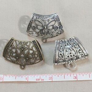 3 Large Pendant Bail Scarf, Bandana, Jewelry Connectors